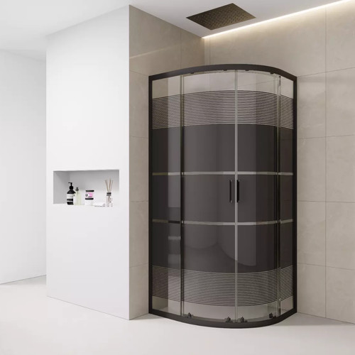Black print quadrant shower - quadrant,