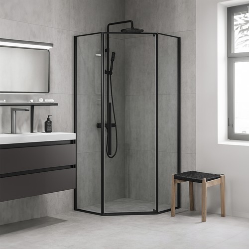 Black corner quadrant - corner, shower