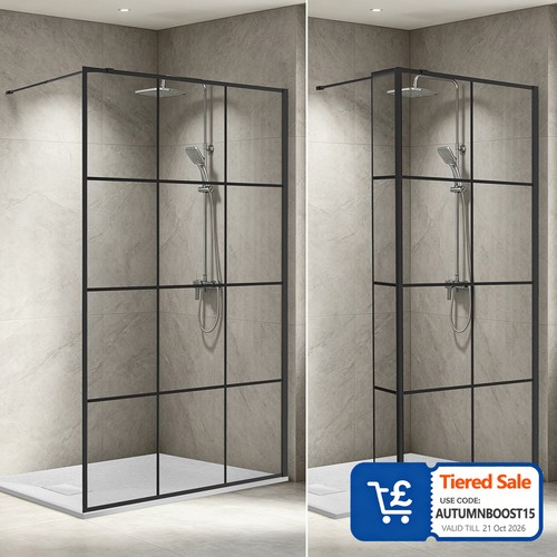 Walk black grid shower - walk,