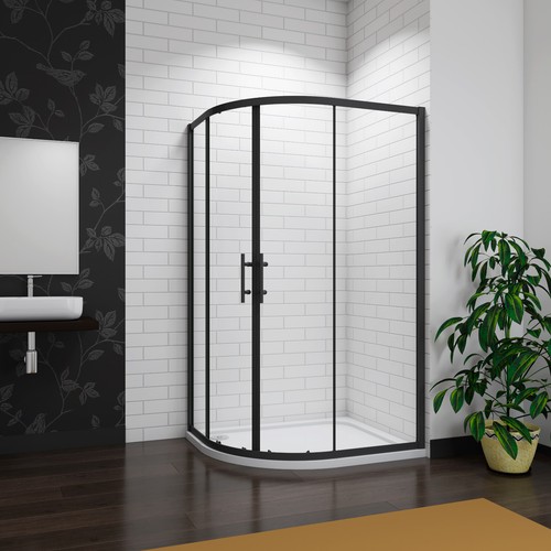 Bathroom matt black quadrant - bathroom,