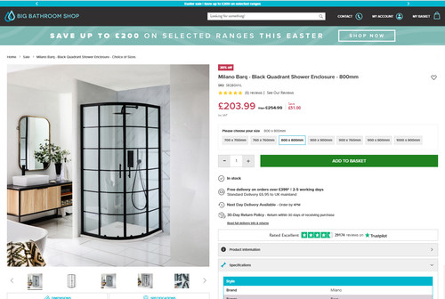 Black grid quadrant - , shower