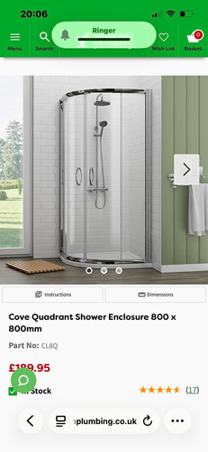 Ringer cove 800x800mm quadrant - ringer,