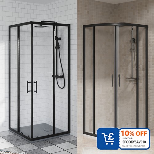 Black quadrant shower - black,