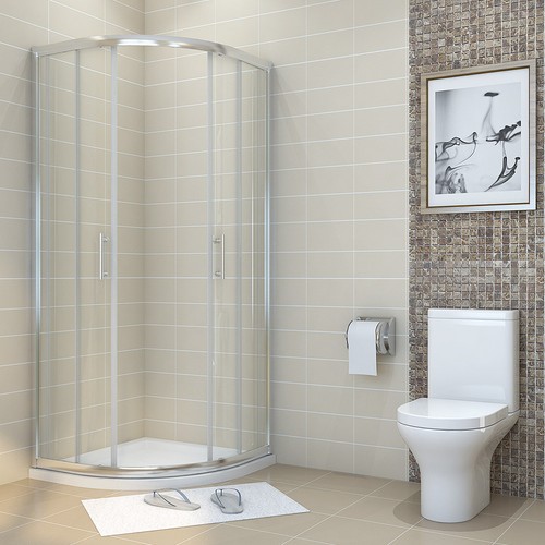900x900mm chrome quadrant - chrome,