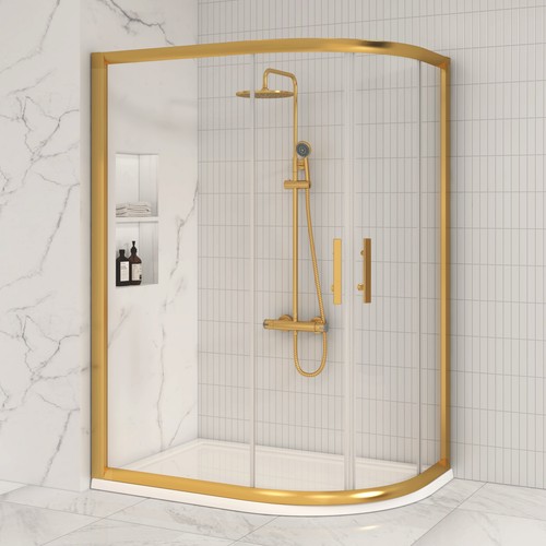 Brushed brass offset quadrant - brushed,